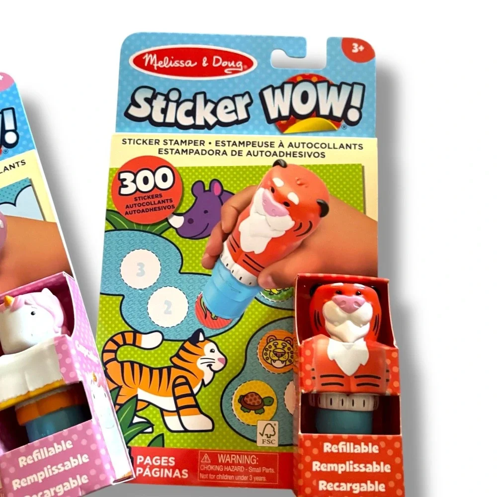 Bundle of 3 Melissa & Doug‎ Sticker WOW Activity Pad Stamper Toy Kids 3+